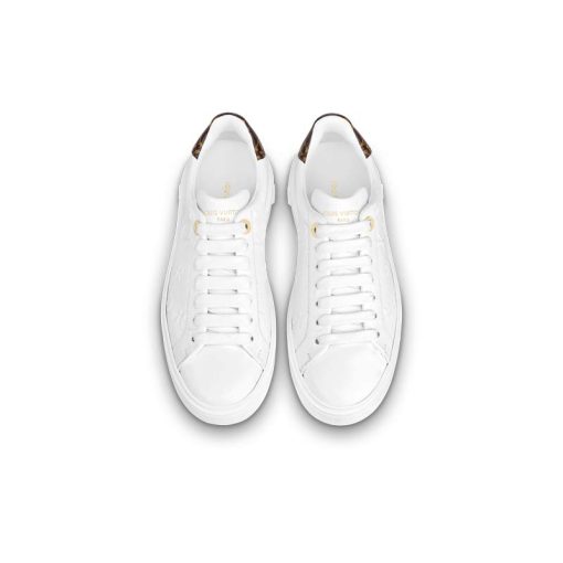 کفش لوییز ویتون سفید قهوه ای Louis Vuitton Time Out Sneaker