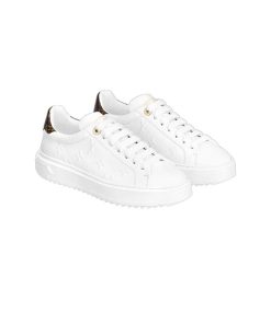 کفش لوییز ویتون سفید قهوه ای Louis Vuitton Time Out Sneaker
