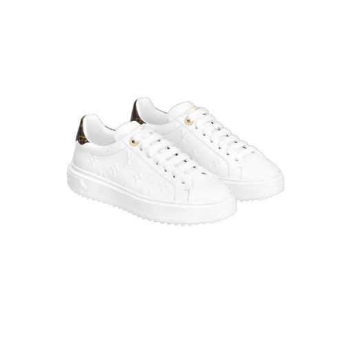 کفش لوییز ویتون سفید قهوه ای Louis Vuitton Time Out Sneaker