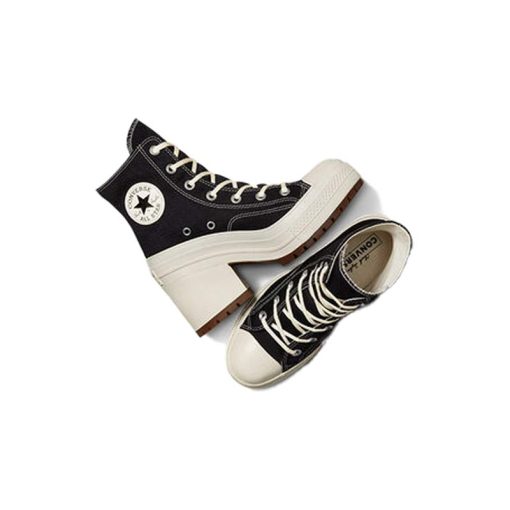 کفش کانورس پاشنه بلند مشکی سفید Converse Chuck 70 De Luxe Heel
