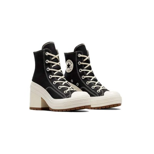 کفش کانورس پاشنه بلند مشکی سفید Converse Chuck 70 De Luxe Heel