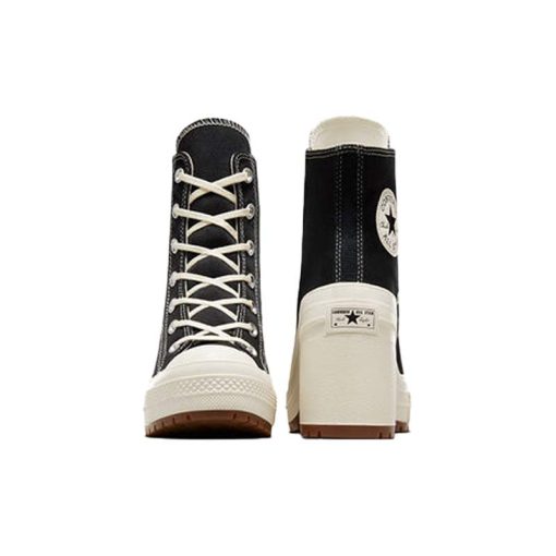 کفش کانورس پاشنه بلند مشکی سفید Converse Chuck 70 De Luxe Heel