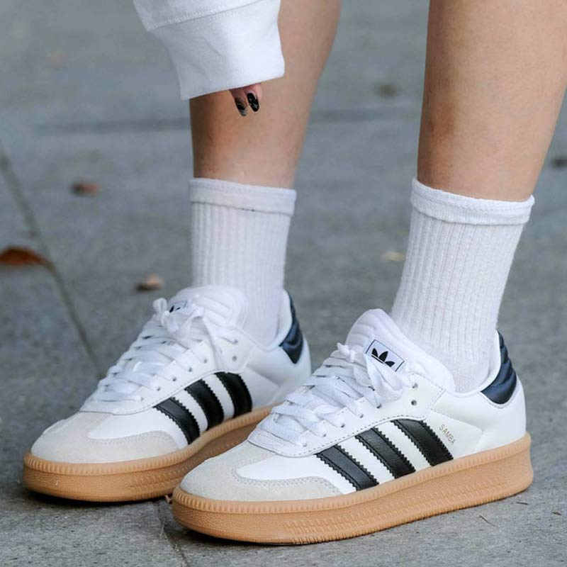 آدیداس سامبا ایکس.ال.جی لژبلند سفید مشکی Adidas Samba XLG White Black