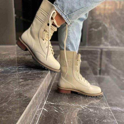 بوت چرمی دیور سفید استخوانی Christian Dior Boot Bone White