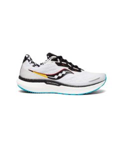 کتانی رانینگ ساکونی سفید مشکی زرد Saucony Triumph 19 White Black Yellow