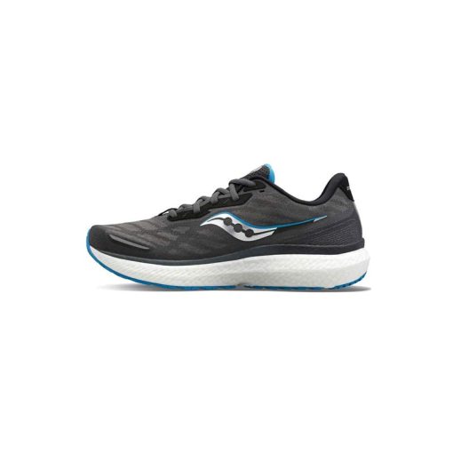 کتانی رانینگ ساکونی طوسی سفید آبی Saucony Triumph 19 Gray White Blue
