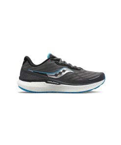کتانی رانینگ ساکونی طوسی سفید آبی Saucony Triumph 19 Gray White Blue