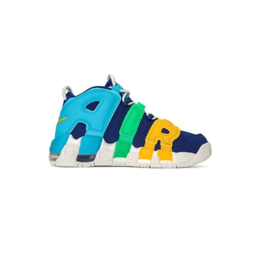 کتونی نایک ایر آپتمپو آبی سبز زرد Nike Air More Uptempo Deep Royal Blue