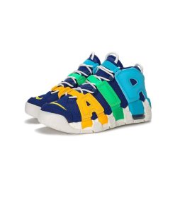 کتونی نایک ایر آپتمپو آبی سبز زرد Nike Air More Uptempo Deep Royal Blue
