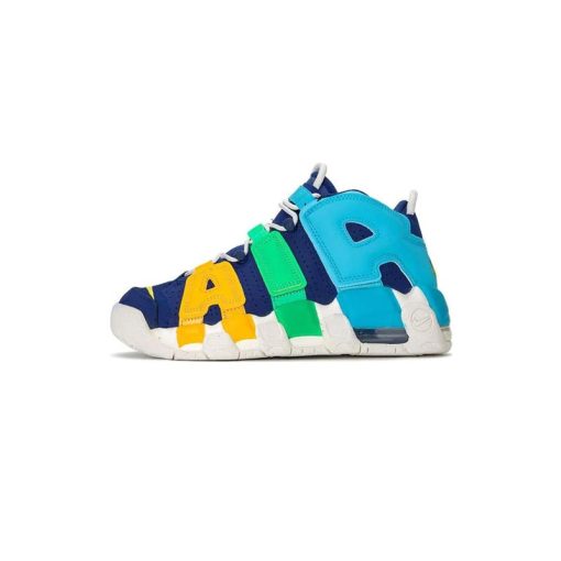 کتونی نایک ایر آپتمپو آبی سبز زرد Nike Air More Uptempo Deep Royal Blue