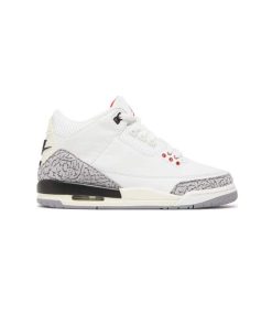 کتونی نایک ایرجردن 3 سفید سیمانی Nike Air Jordan 3 Retro GS White Cement Reimagined