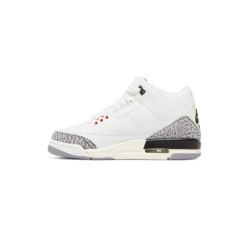 کتونی نایک ایرجردن 3 سفید سیمانی Nike Air Jordan 3 Retro GS White Cement Reimagined