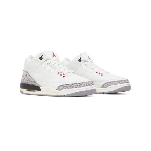 کتونی نایک ایرجردن 3 سفید سیمانی Nike Air Jordan 3 Retro GS White Cement Reimagined