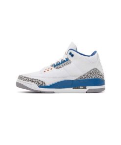 کتونی نایک ایرجردن 3 سفید سیمانی آبی Nike Air Jordan 3 Retro Washington Wizards