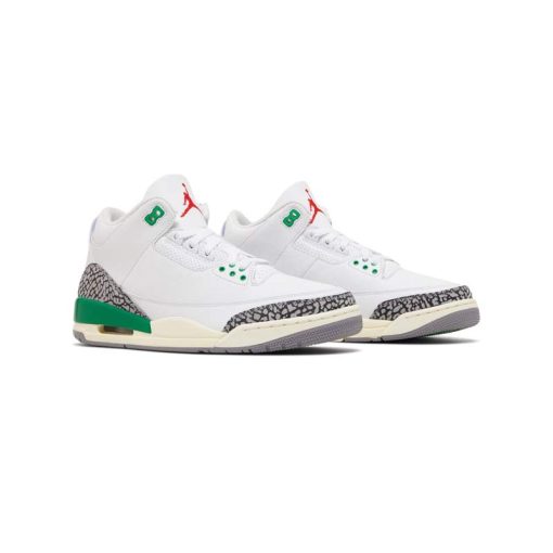 کتونی نایک ایرجردن 3 سفید سیمانی سبز Nike Air Jordan 3 Retro Lucky Green
