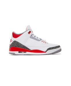 کتونی نایک ایرجردن 3 سفید سیمانی قرمز Nike Air Jordan 3 Retro Fire Red