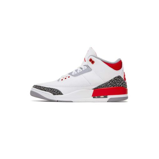 کتونی نایک ایرجردن 3 سفید سیمانی قرمز Nike Air Jordan 3 Retro Fire Red
