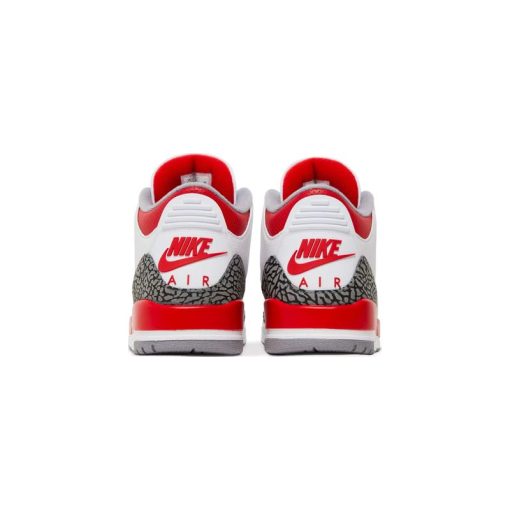 کتونی نایک ایرجردن 3 سفید سیمانی قرمز Nike Air Jordan 3 Retro Fire Red