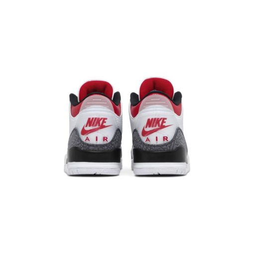 کتونی نایک ایرجردن 3 سفید سیمانی قرمز مشکی Nike Air Jordan 3 Retro Denim SE Fire Red