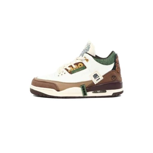 کتونی نایک ایرجردن 3 سفید قهوه ای سبز Nike Air Jordan 3 Retro Year Of The Tiger Deconstructed
