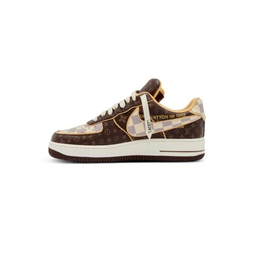 کتونی نایک ایرفورس 1 لویی ویتون قهوه ای Nike Air Force 1 Louis Vuitton Brown Monogram Damier