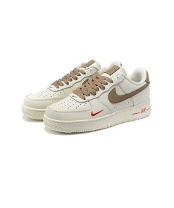 کتونی نایک ایرفورس 1 کرم قهوه ای Nike  Air Force 1 Yohood Rice White