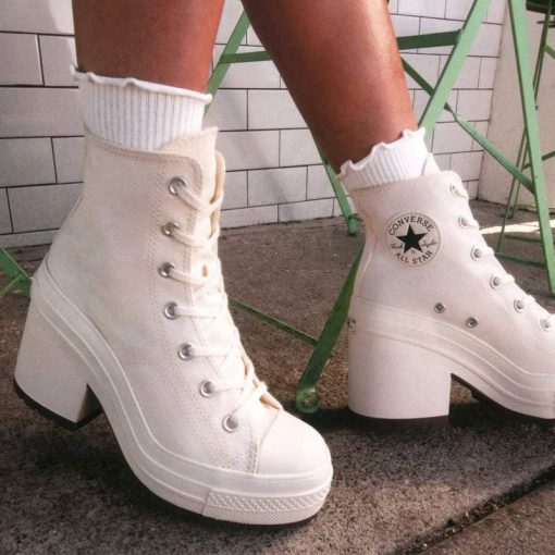 کفش کانورس پاشنه بلند سفید Converse Chuck 70 De Luxe Heel White