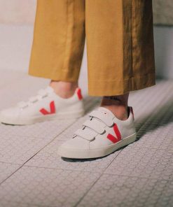 کفش کژوال وجا رسیف چسبی سفید قرمز Veja Recife Chromefree Leather White Red