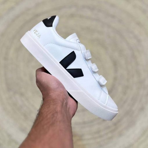 کفش کژوال وجا رسیف چسبی سفید مشکی Veja Recife Chromefree Leather White Black