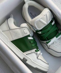 کتونی ولنتینو گاراوانی سفید سبز Valentino Garavani Open Skate White Green
