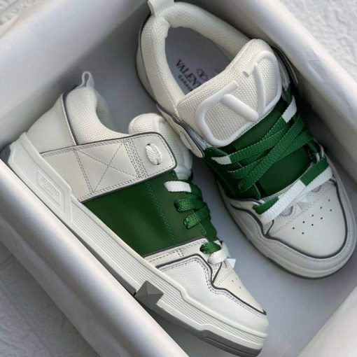 کتونی ولنتینو گاراوانی سفید سبز Valentino Garavani Open Skate White Green