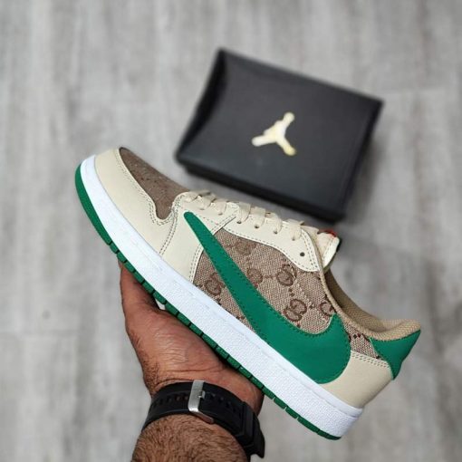 نایک ایرجردن 1 تراویس اسکات کرم سبز گوچی Nike Air Jordan 1 Low Travis Scott Gucci