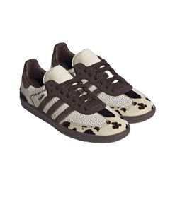 کتونى آدیداس سامبا کرم قهوه ای پوست گاوی Adidas Samba OG Notitle Cow Print