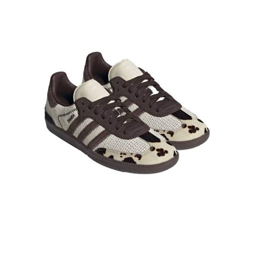تونى-آدیداس-سامبا-کرم-قهوه-ای-پوست-گاوی-Adidas-Samba-OG-Notitle-Cow-Print