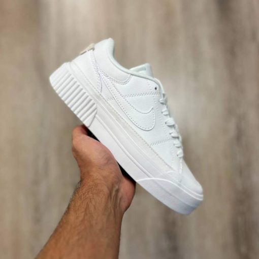 کتونى نایک کورت لگاسى لیفت تمام سفید Nike Court Legacy Lift All White