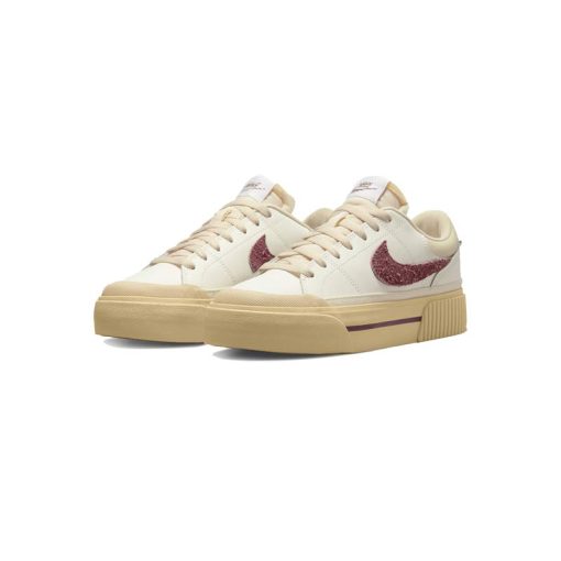 کتونى نایک کورت لگاسى لیفت کرم زرشکی Nike Court Legacy Lift Crimson