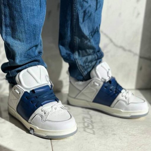 کتونی ولنتینو گاراوانی سفید آبی Valentino Garavani Open Skate White Blue