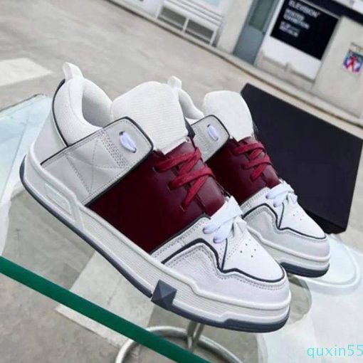 کتونی ولنتینو گاراوانی سفید زرشکی Valentino Garavani Open Skate White Crimson