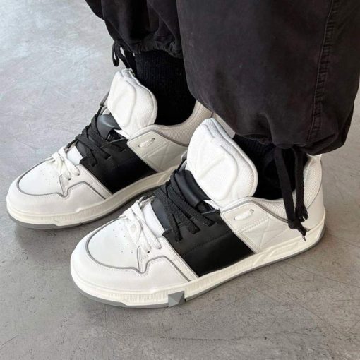 کتونی ولنتینو گاراوانی سفید مشکی Valentino Garavani Open Skate White Black