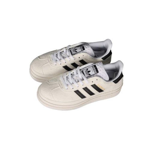 کفش آدیداس گزل لژدار سفید مشکی Adidas Gazelle Bold White Black
