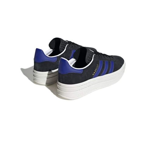 کفش آدیداس گزل لژدار مشکی آبی Adidas Gazelle Bold Black Lucid Blue