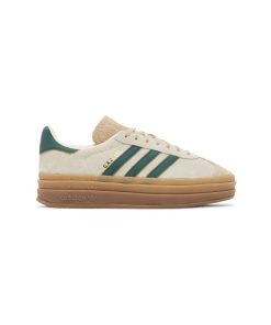 کفش آدیداس گزل لژدار کرم قهوه ای سبز Adidas Gazelle Bold Cream Collegiate Green