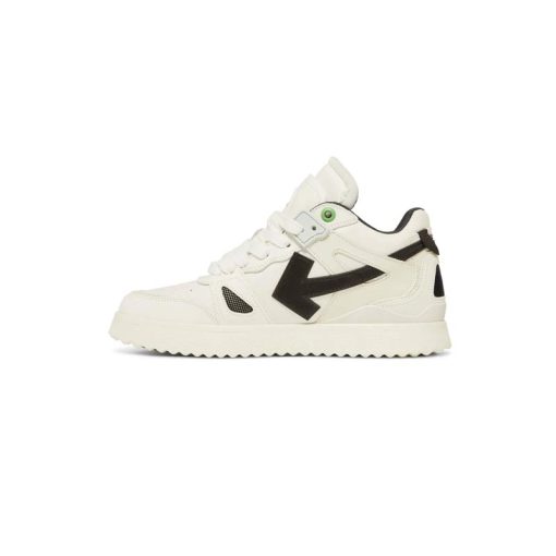 کفش آف وایت نیم ساق سفید مشکی Off White Sponge Mid White Black