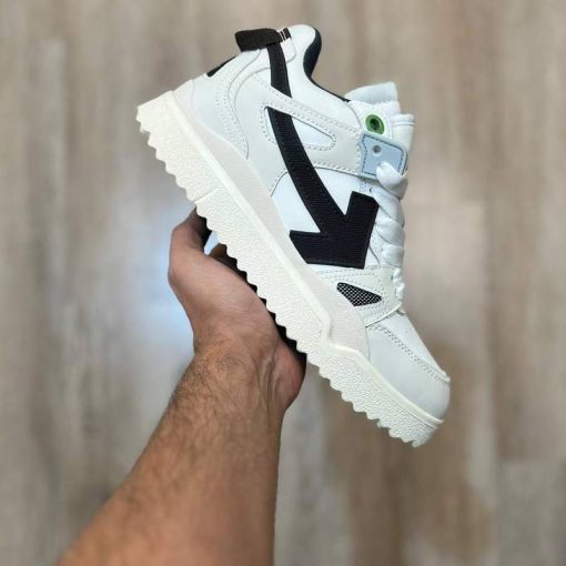 کفش آف وایت نیم ساق سفید مشکی Off White Sponge Mid White Black