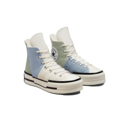 کفش آل استار کانورس پلاس کرم سبز آبی Converse Chuck 70 Plus Material Mashup