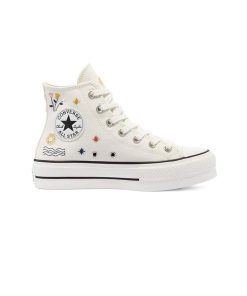 کفش ساقدار کانورس پلتفرم کرم مدل Converse Platform It’s Ok to wander Egret