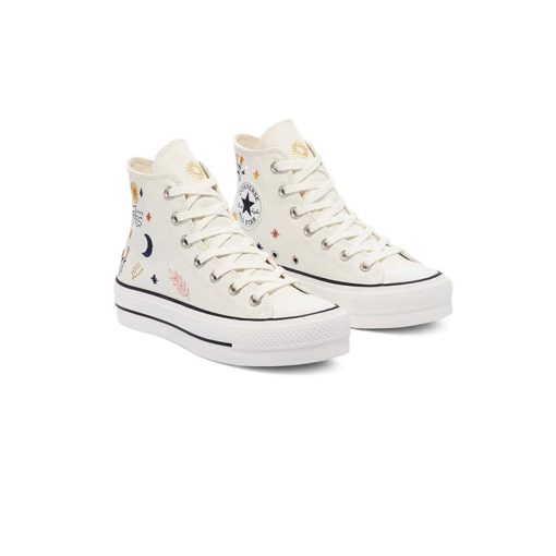 کفش ساقدار کانورس پلتفرم کرم مدل Converse Platform It’s Ok to wander Egret