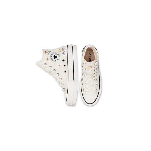 کفش ساقدار کانورس پلتفرم کرم مدل Converse Platform It’s Ok to wander Egret