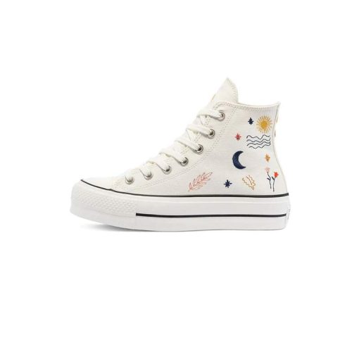 کفش ساقدار کانورس پلتفرم کرم مدل Converse Platform It’s Ok to wander Egret