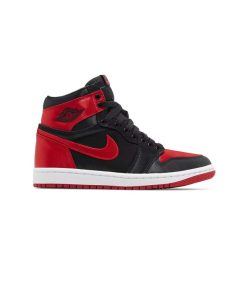 کفش نایک ایرجردن 1 ساق بلند مشکی قرمز ساتن Nike Air Jordan 1 Retro High OG Satin Bred